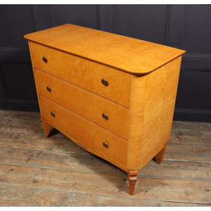 Stylish Vintage Karelian Birch Chest Of Drawers