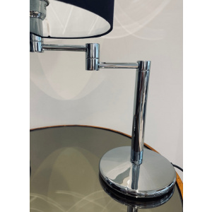 Nessen USA Swing Arm Chrome Table Lamps