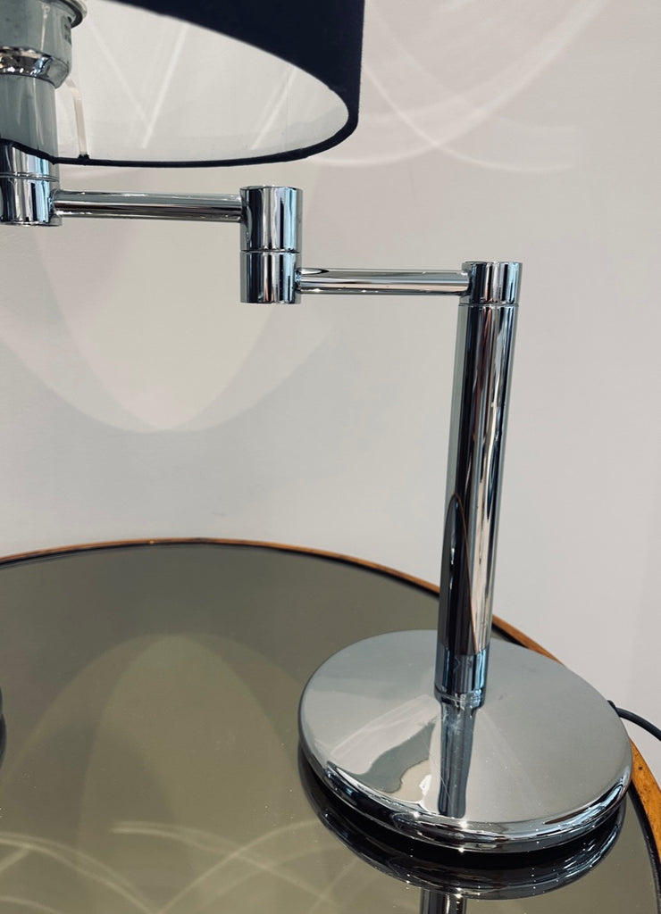 Nessen USA Swing Arm Chrome Table Lamps