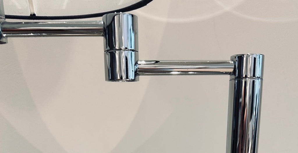 Nessen USA Swing Arm Chrome Table Lamps