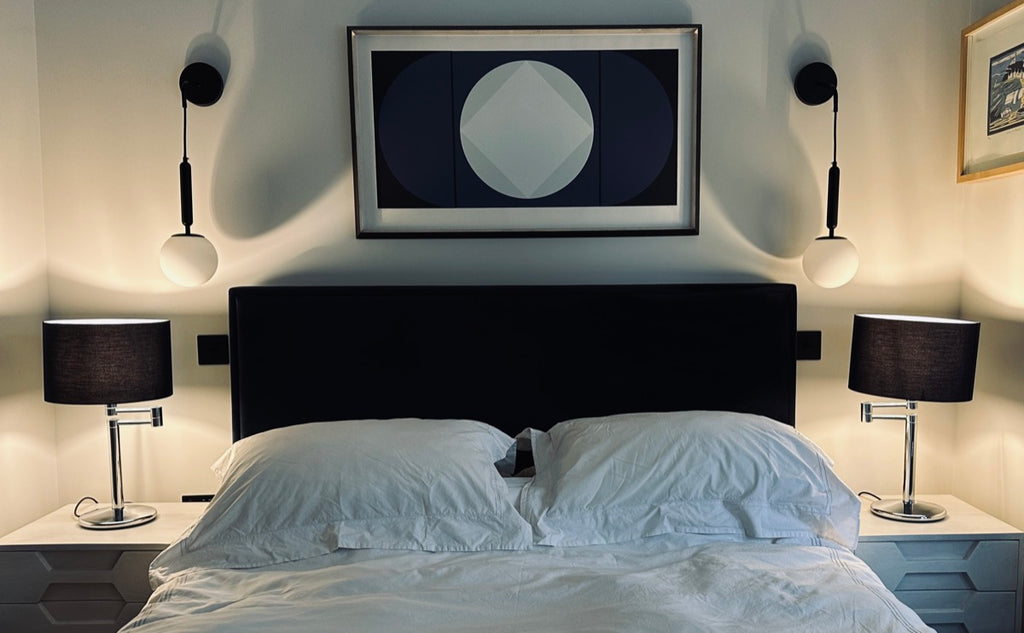 Nessen USA Swing Arm Chrome Table Lamps