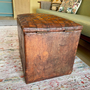 Arts and Crafts English Hide Ottoman Footstool