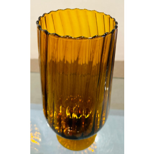 Amber Swirled Italian Glass Vases, 1960s