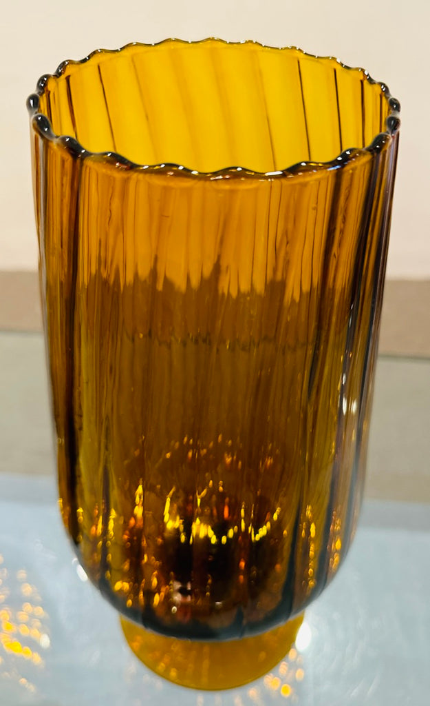 Amber Swirled Italian Glass Vases, 1960s