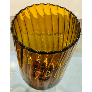 Amber Swirled Italian Glass Vases, 1960s