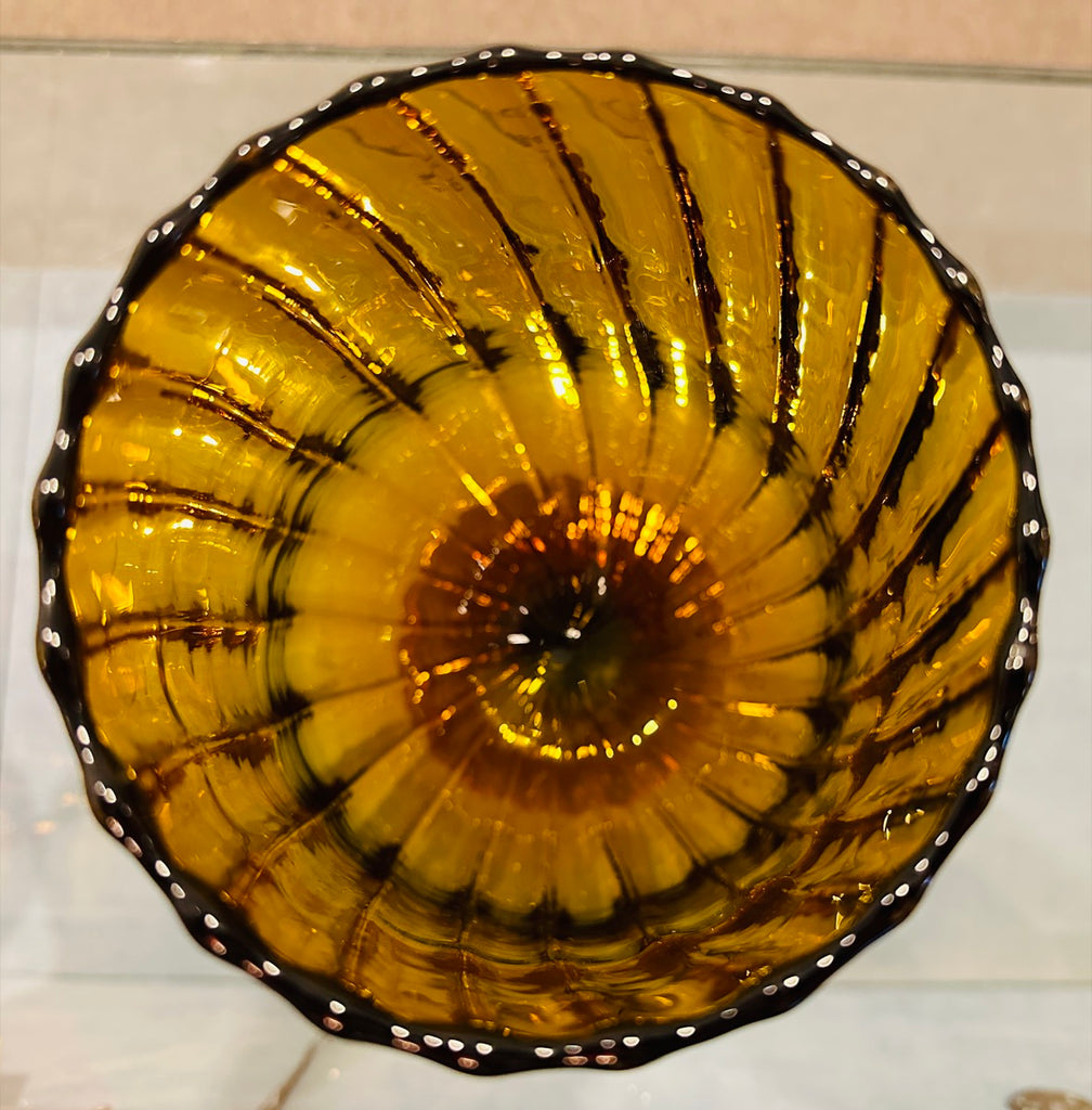 Amber Swirled Italian Glass Vases, 1960s