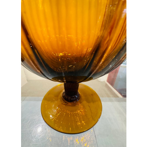 Amber Swirled Italian Glass Vases, 1960s