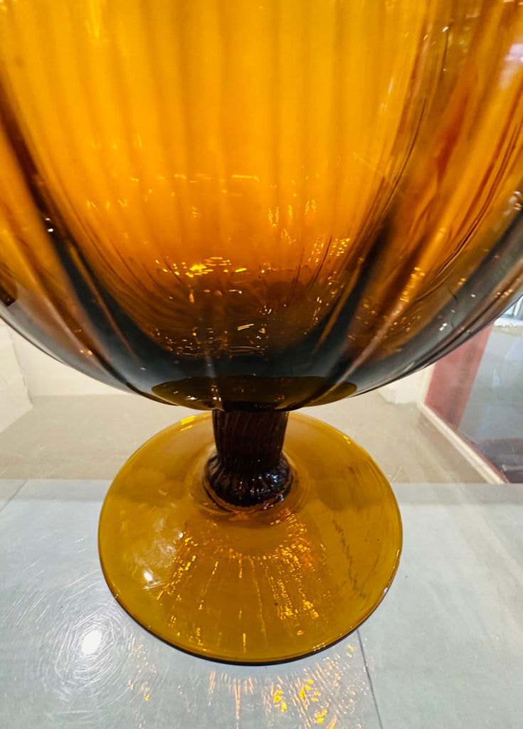 Amber Swirled Italian Glass Vases, 1960s
