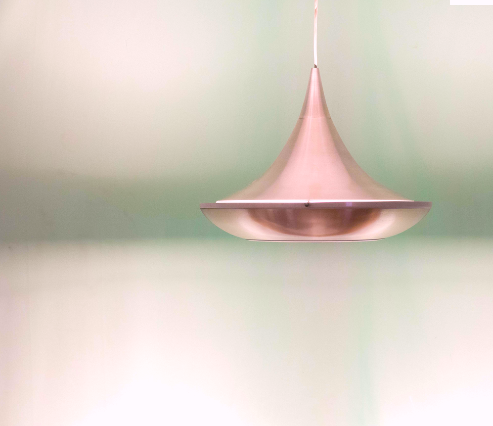 Mid Century Copper Pendant Light VEB Metalldrücker Halle