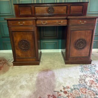 Victorian mahogany breakfront twin pedestal chiffonier