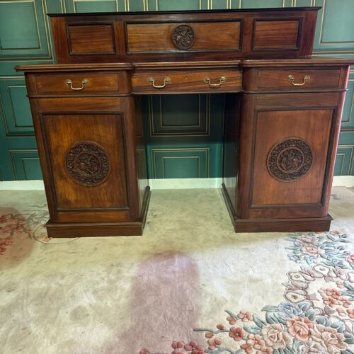 Victorian mahogany breakfront twin pedestal chiffonier