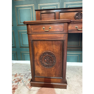 Victorian mahogany breakfront twin pedestal chiffonier