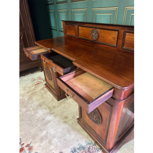 Victorian mahogany breakfront twin pedestal chiffonier