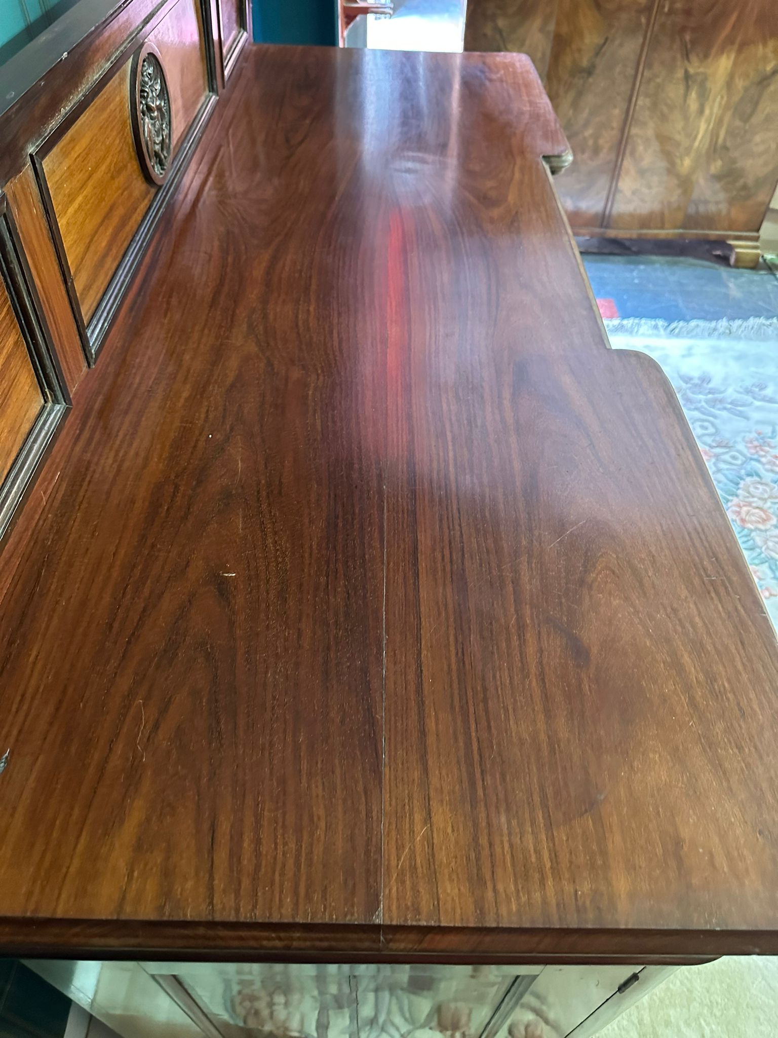 Victorian mahogany breakfront twin pedestal chiffonier