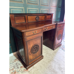 Victorian mahogany breakfront twin pedestal chiffonier