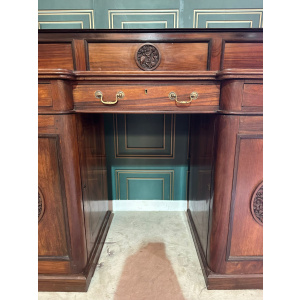 Victorian mahogany breakfront twin pedestal chiffonier