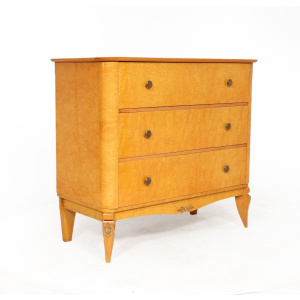 Stylish Vintage Karelian Birch Chest Of Drawers