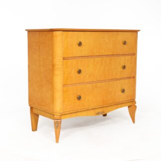 Stylish Vintage Karelian Birch Chest Of Drawers