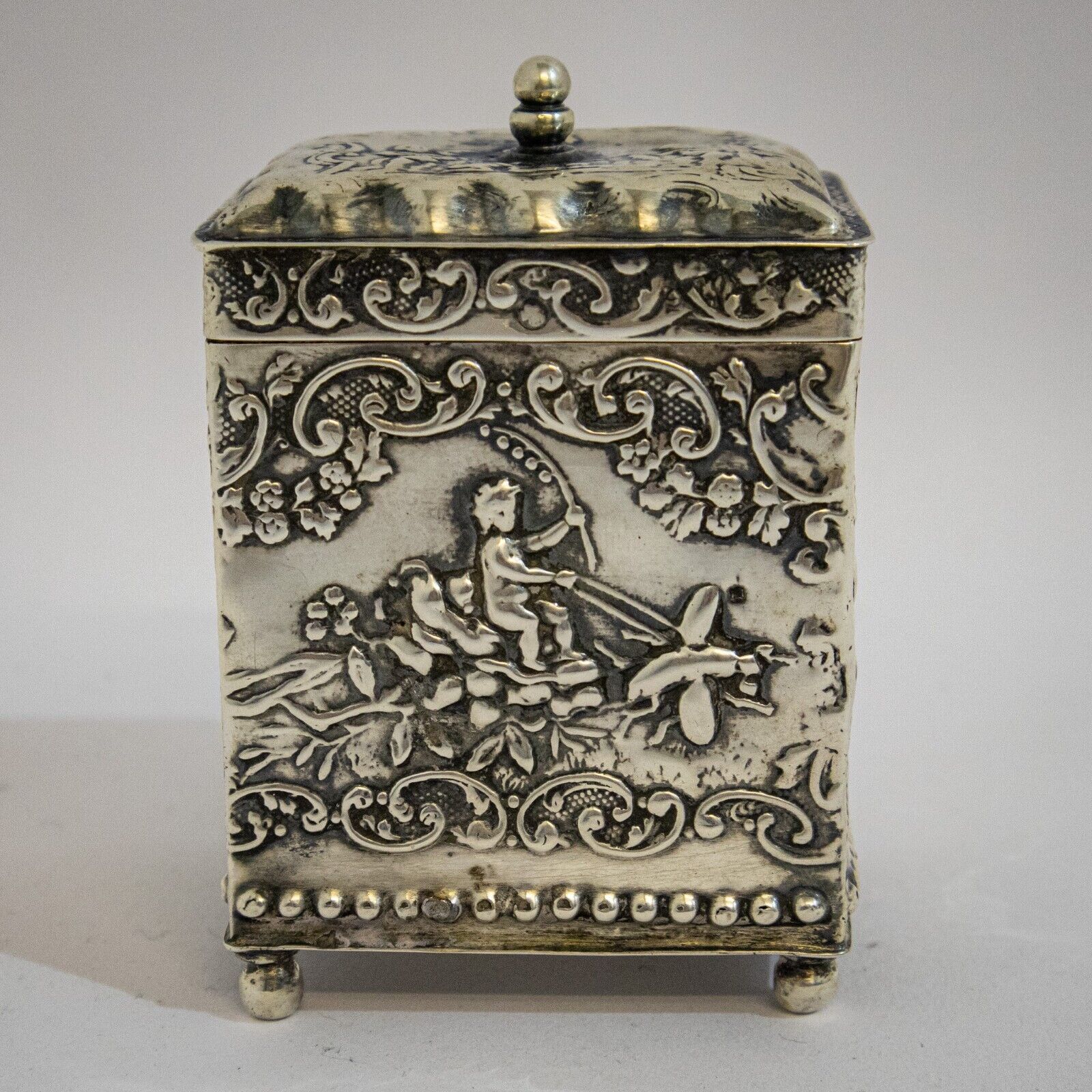 Attractive Silver Tea Caddy