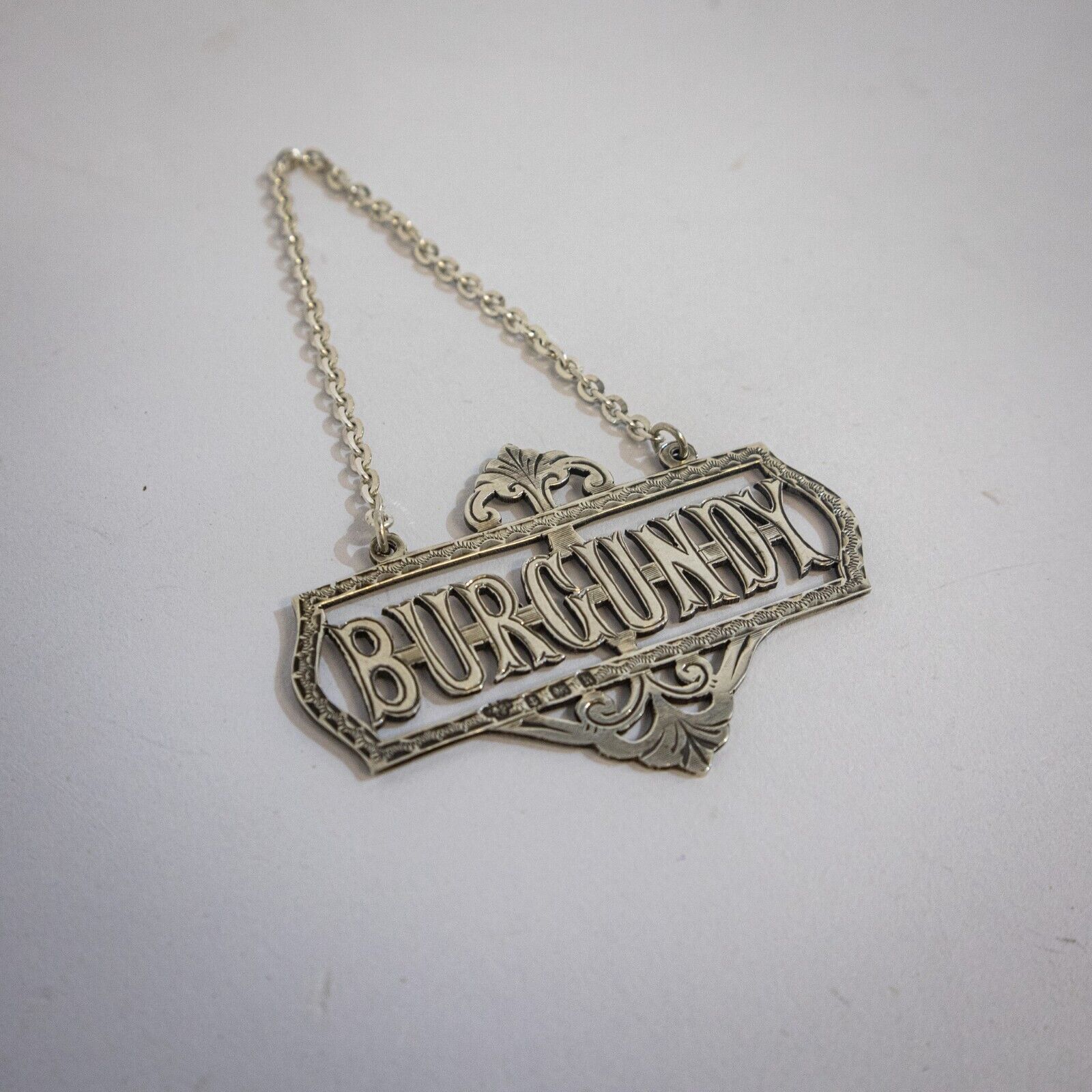 Edwardian Silver Burgundy Wine Label