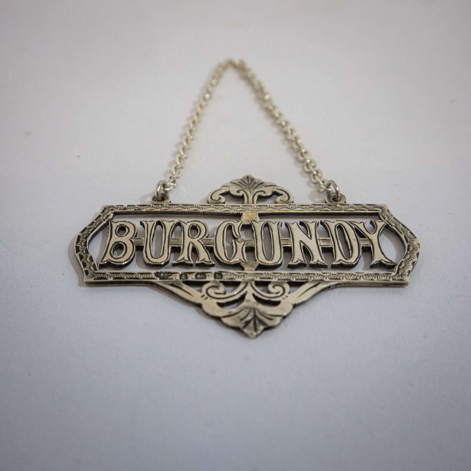 Edwardian Silver Burgundy Wine Label