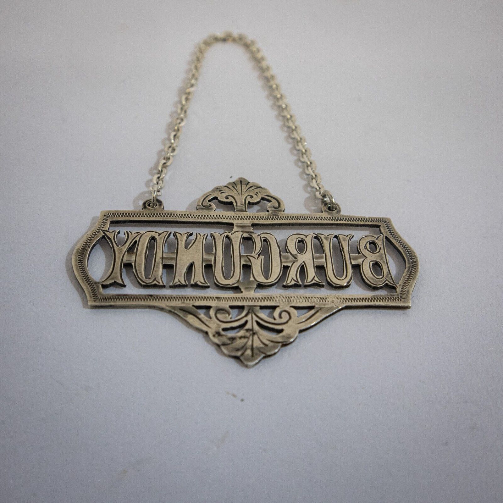 Edwardian Silver Burgundy Wine Label