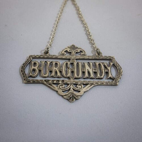 Edwardian Silver Burgundy Wine Label