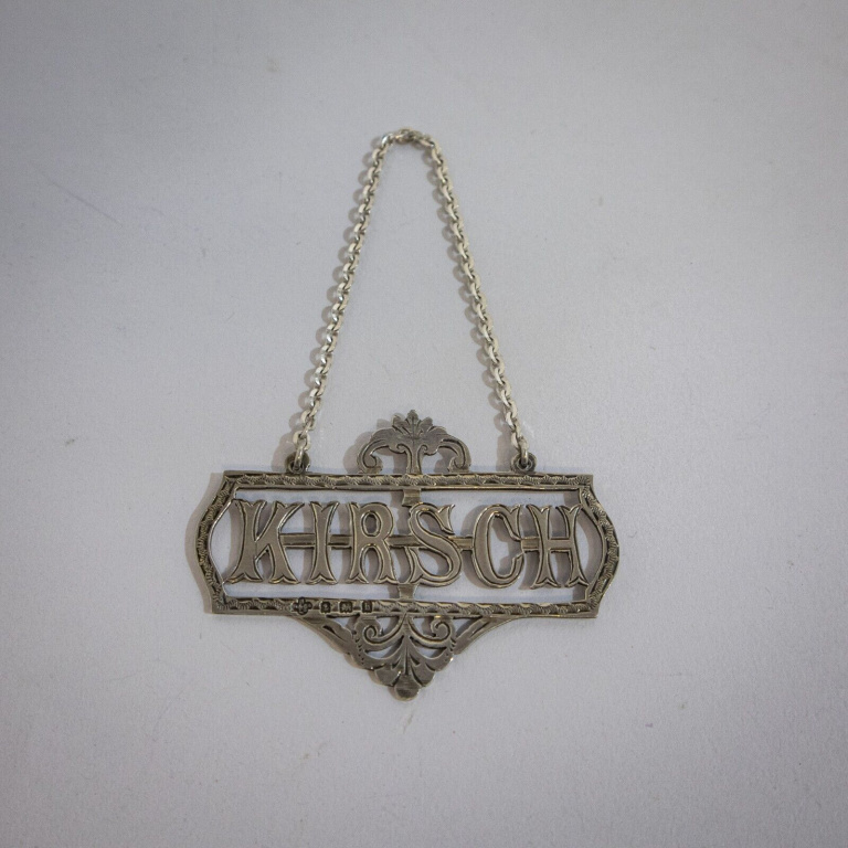 Edwardian Silver Kirsch Wine Label - Image 2