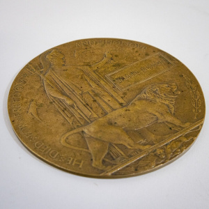 First World War Memorial Plaque with Papers