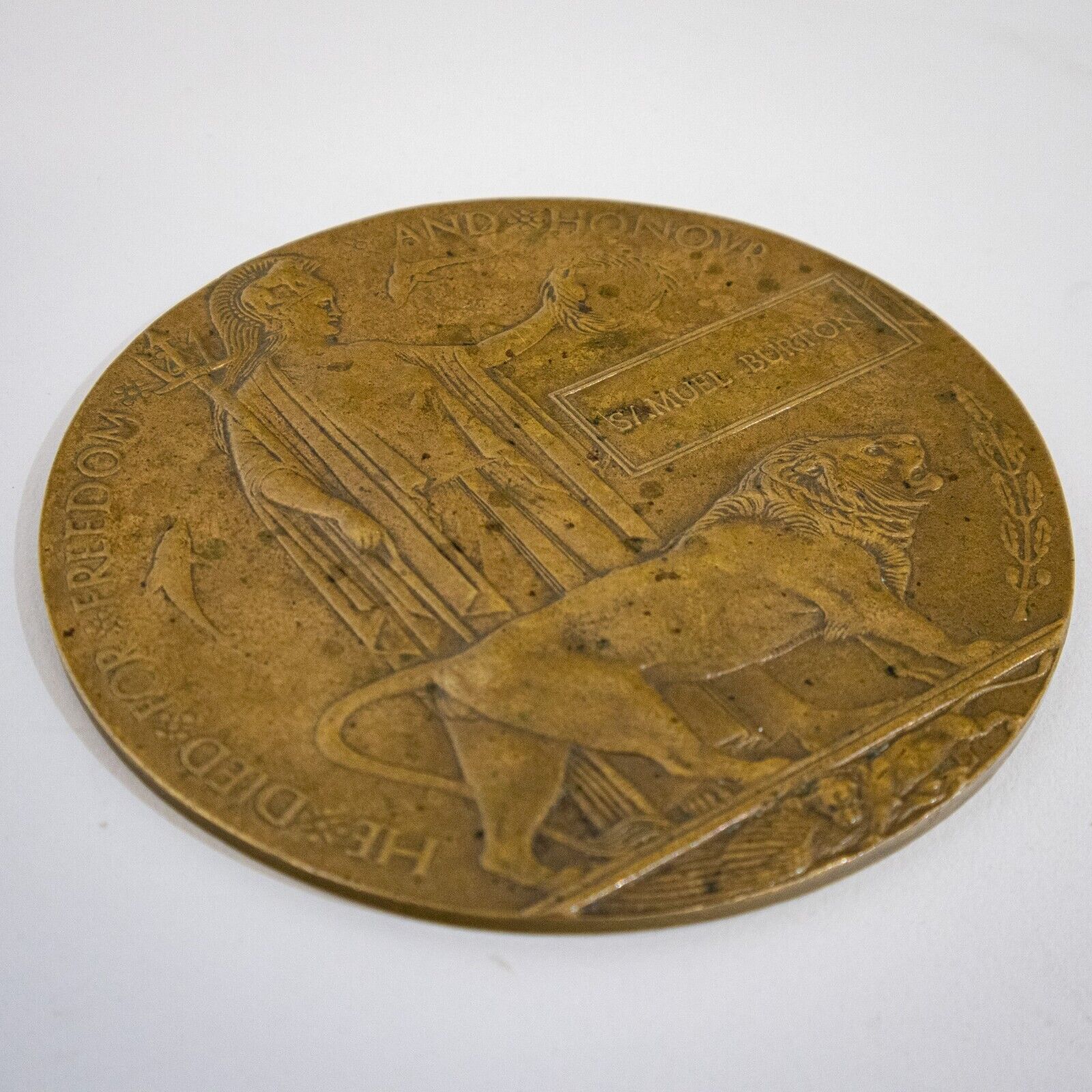 First World War Memorial Plaque with Papers