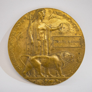 First World War Memorial Plaque with Papers