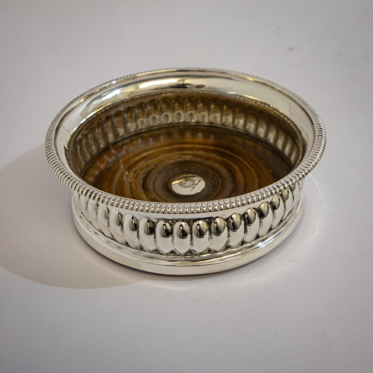 George lll Silver & Mahogany Wine Coaster