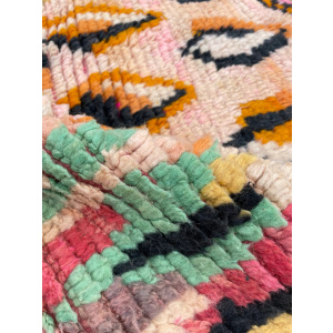 Traditional Orange Berber Moroccan Boujad Rug, Moroccan Craftsmanship, 1980's