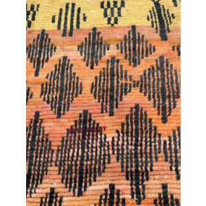 Traditional Orange Berber Moroccan Boujad Rug, Moroccan Craftsmanship, 1980's