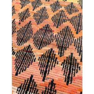 Traditional Orange Berber Moroccan Boujad Rug, Moroccan Craftsmanship, 1980's
