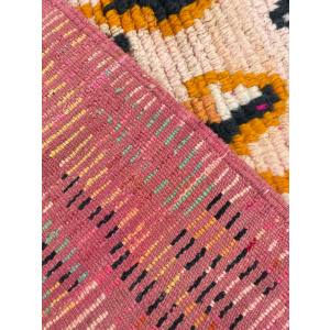 Traditional Orange Berber Moroccan Boujad Rug, Moroccan Craftsmanship, 1980's