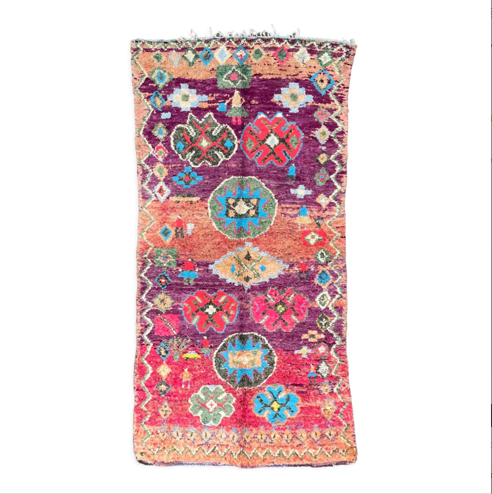 Vintage Moroccan Berber Boujad Wool Area Rug