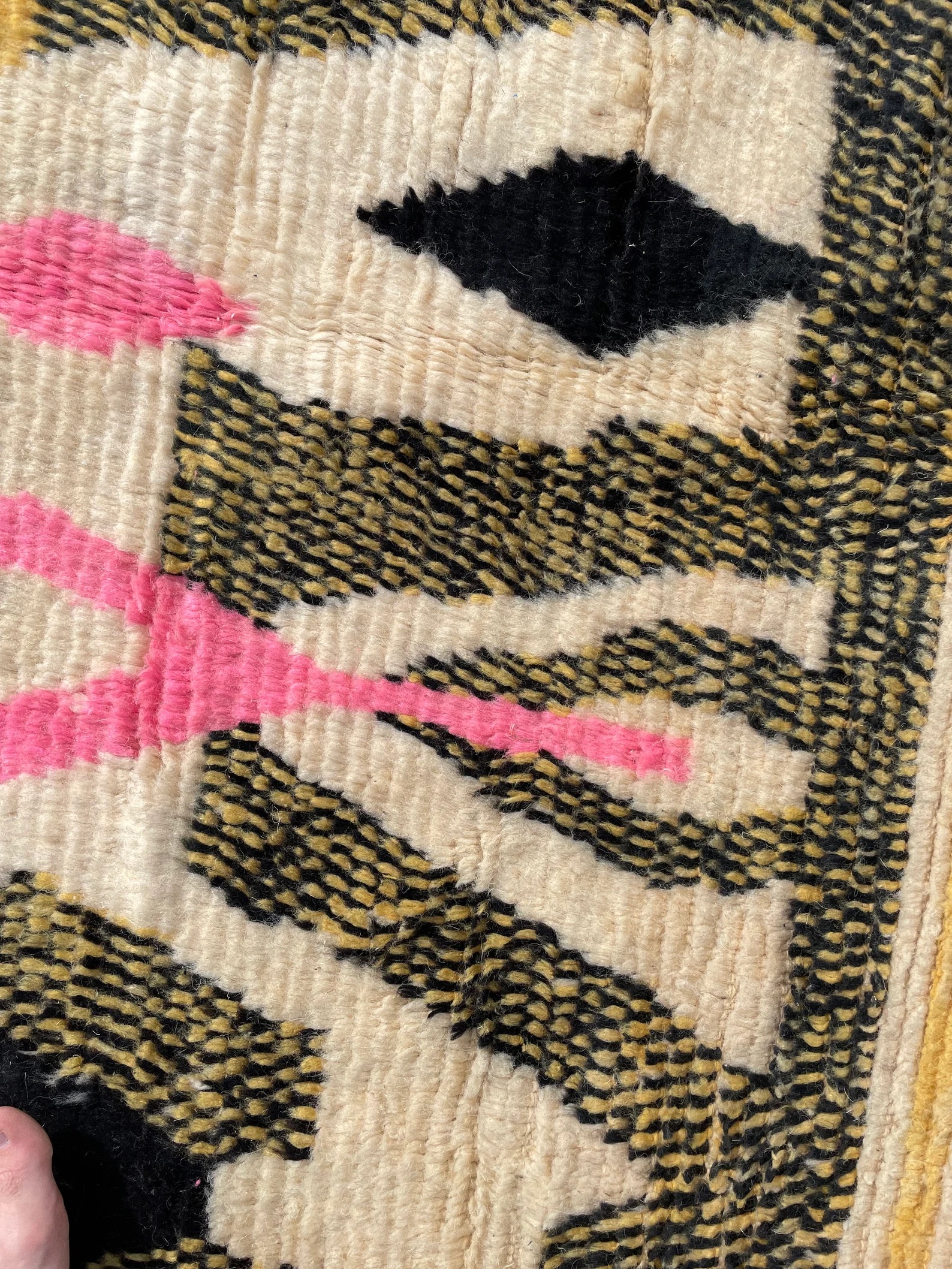 Genuine Abstract Modern Moroccan Berber Boujad Rug