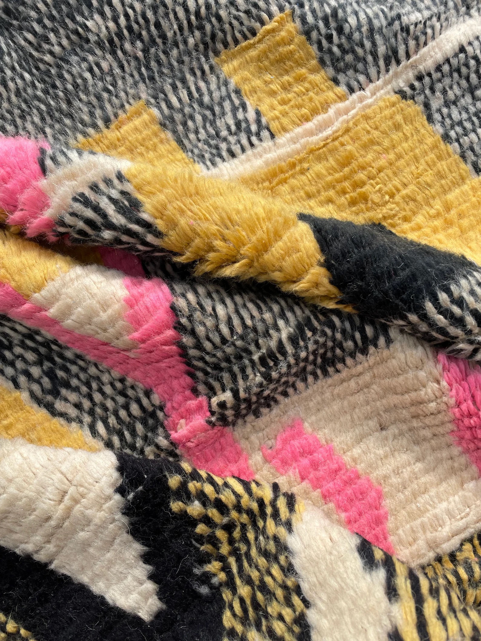 Genuine Abstract Modern Moroccan Berber Boujad Rug