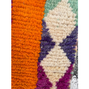 Berber Orange Boho Rug, Traditional Moroccan Craftsmanship, 1990's