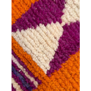 Berber Orange Boho Rug, Traditional Moroccan Craftsmanship, 1990's