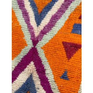 Berber Orange Boho Rug, Traditional Moroccan Craftsmanship, 1990's
