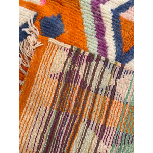 Berber Orange Boho Rug, Traditional Moroccan Craftsmanship, 1990's