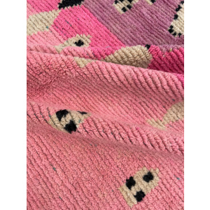 Pink Traditional Berber Moroccan Wool Rug, Handmade Rug, 1990's