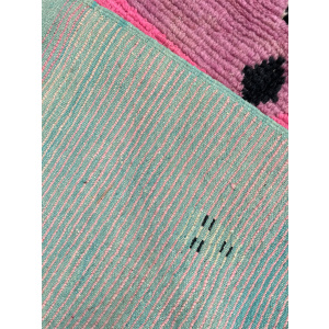 Pink Traditional Berber Moroccan Wool Rug, Handmade Rug, 1990's
