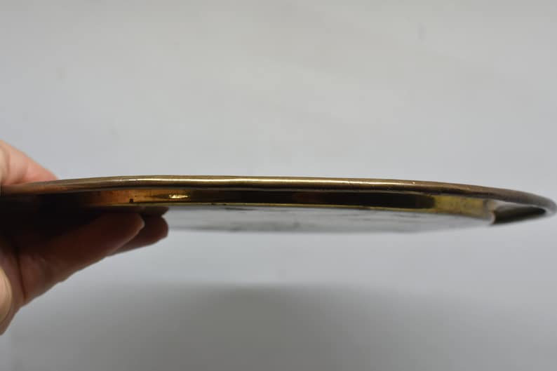 Brass Shot Glasses and tray set, Decorative metal goblets with platter