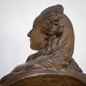 Large Painted Terracotta Bust of Madame Du Barry After Augustin Pajou