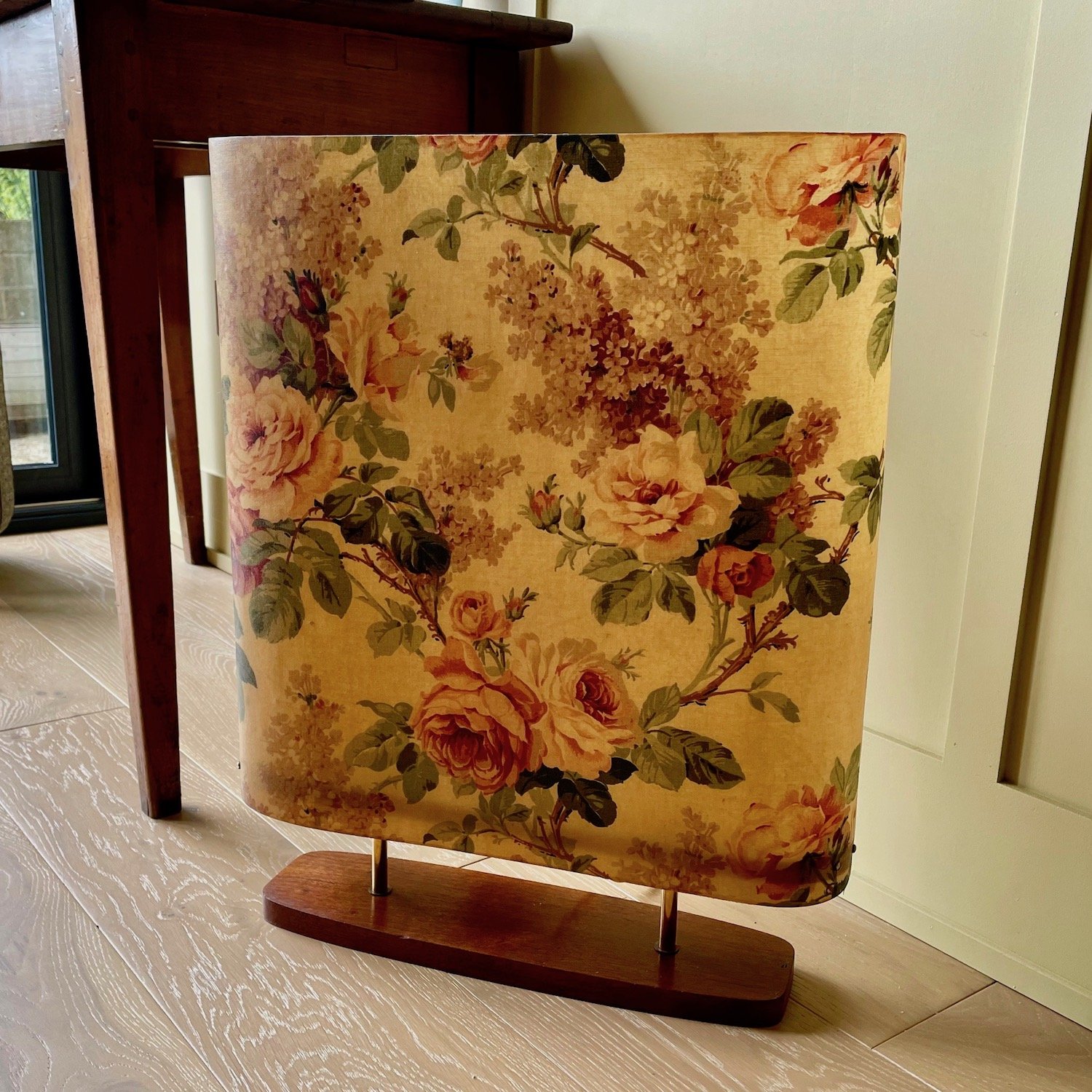 Mid Century Modern Chintz Fire Screen