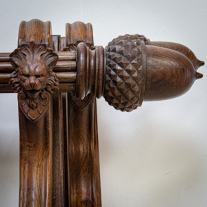 Set of 2 Oak Curtain Poles with Acorn Finials