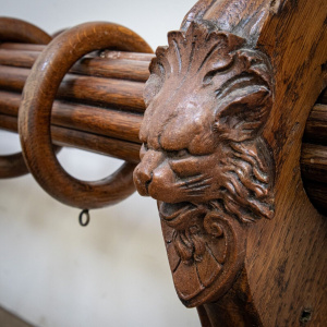 Set of 2 Oak Curtain Poles with Acorn Finials